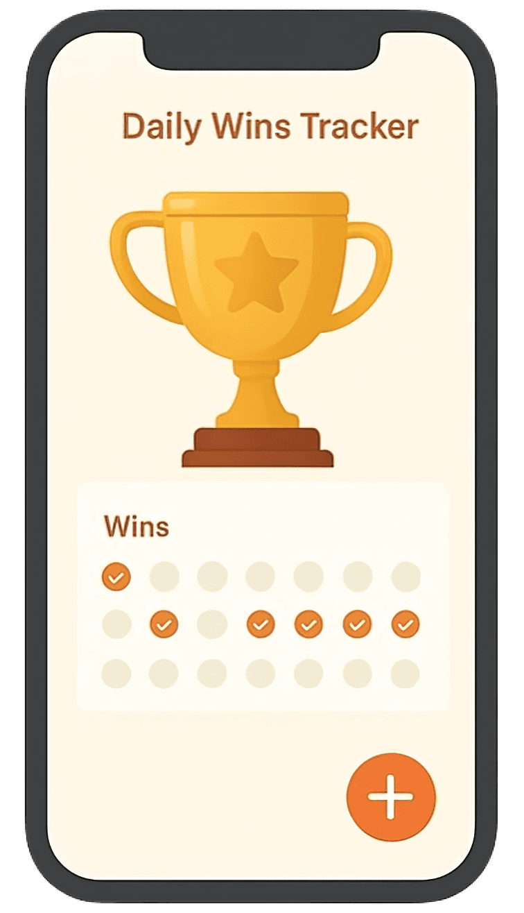Daily Wins Tracker mobile app preview